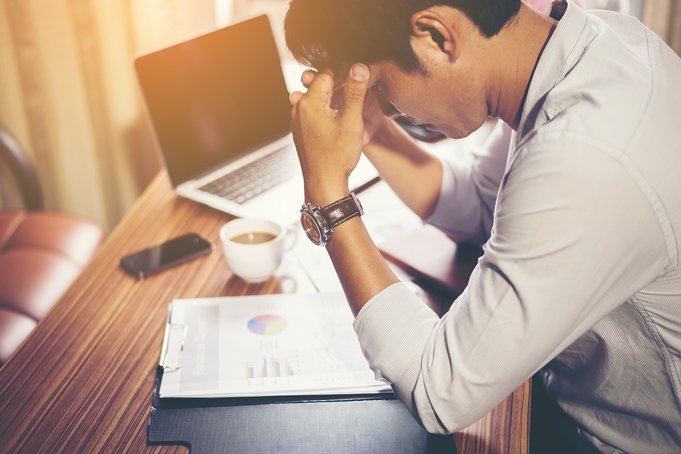 man managing stress
